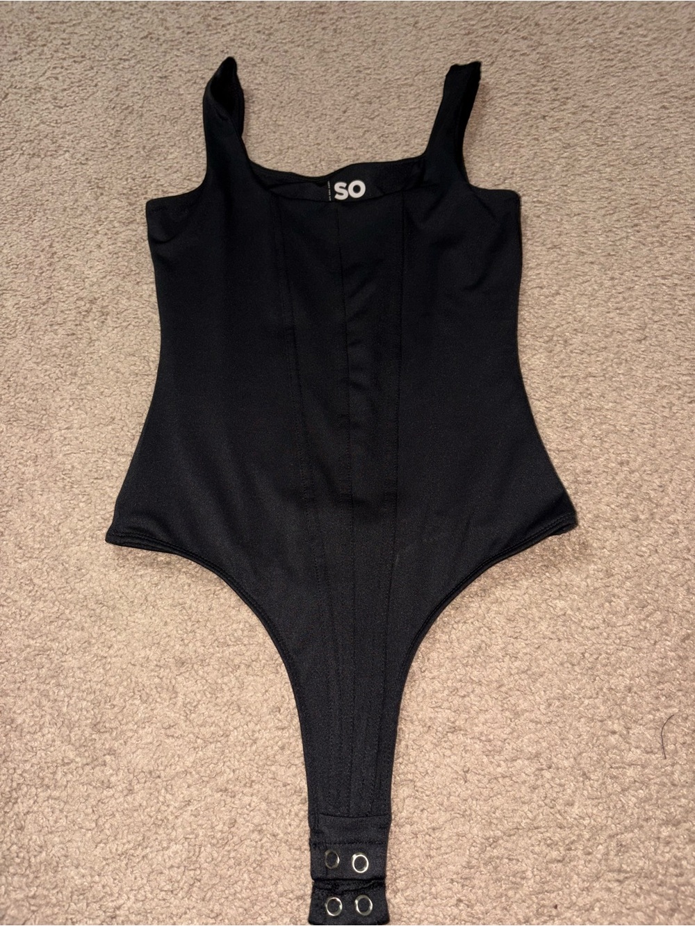 SO White Square-Neck Bodysuit